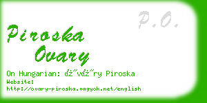 piroska ovary business card